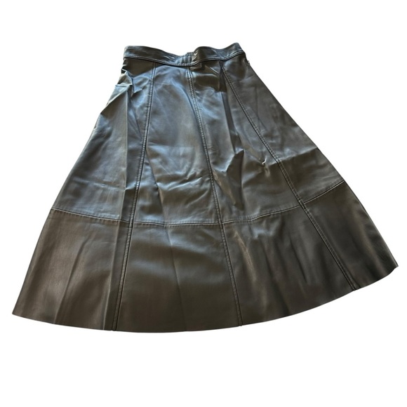 Black Pleather Midi Skirt - Picture 2 of 5